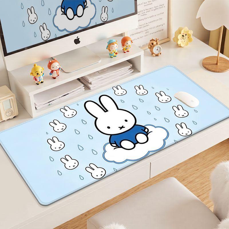 New Arrival Miffy Mouse Pad Cute Cartoon Rabbit Desk Mat Aesthetic Kawaii Computer Accessories for Dorm Bedroom Office Decor