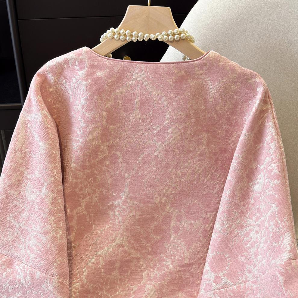 Women's Jacquard Frog Button Retro Jacket - Plus Size, Anti-aging, New Chinese Style