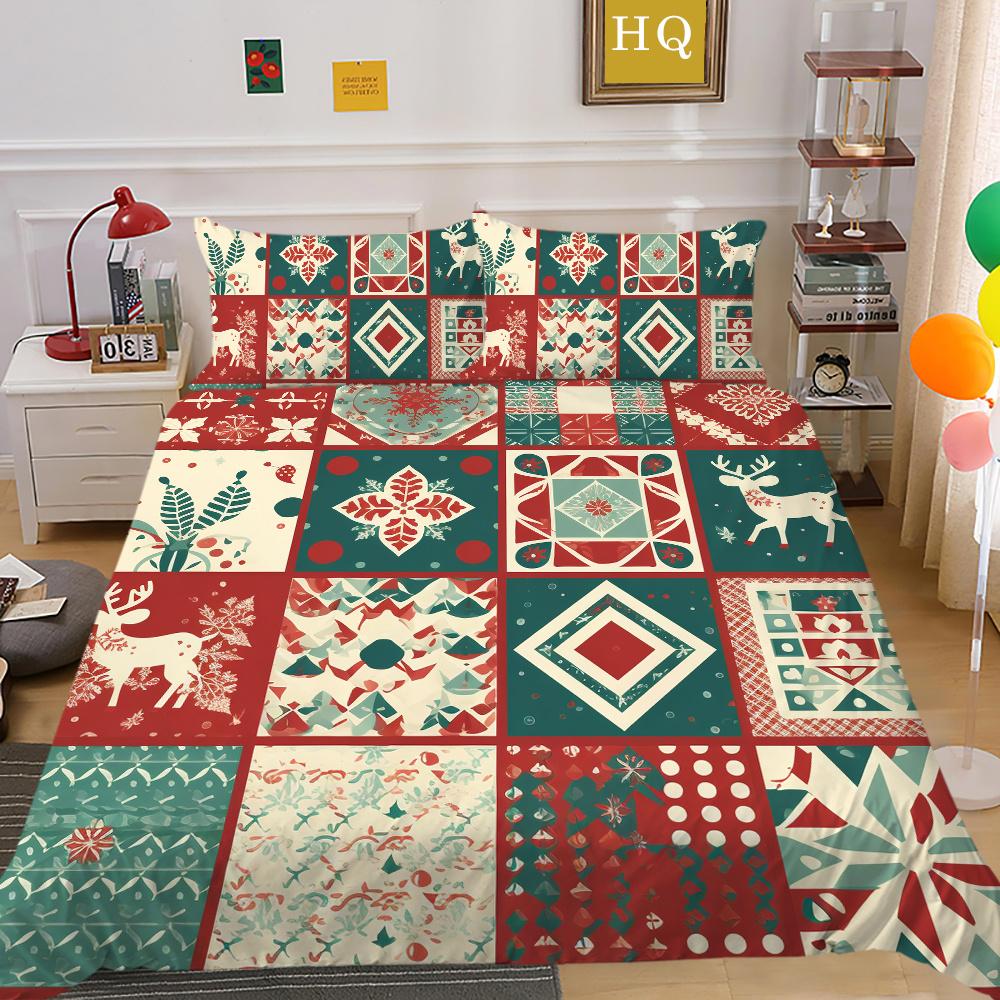 Christmas Printed Duvet Cover Set Microfiber Full Size Home Textiles Lovely Fashion Children Bedroom Decor