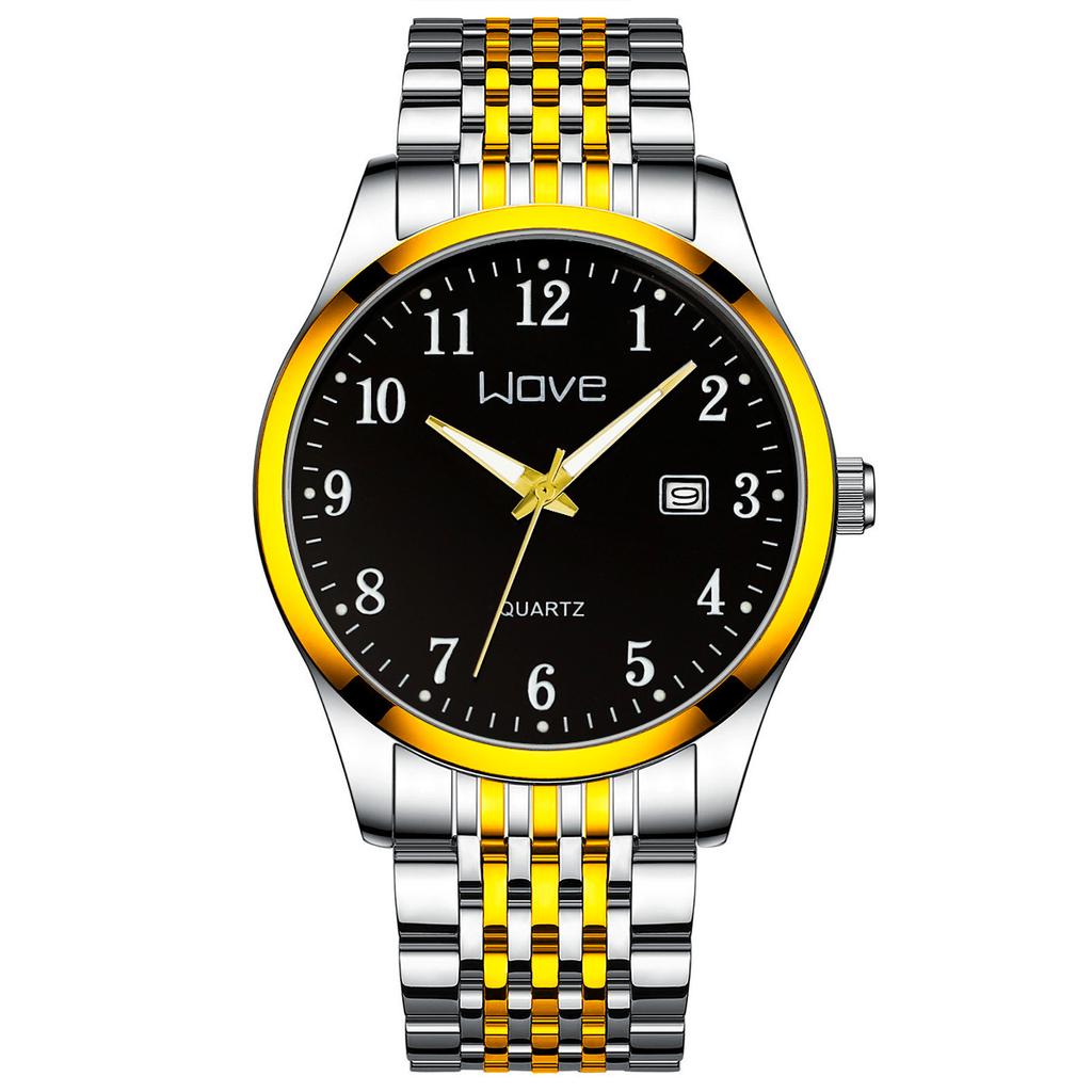 Men's Watch Light Luxury Simple Digital Korean Edition Trendy Steel Belt Waterproof Male Fashion Quartz Clock Watches