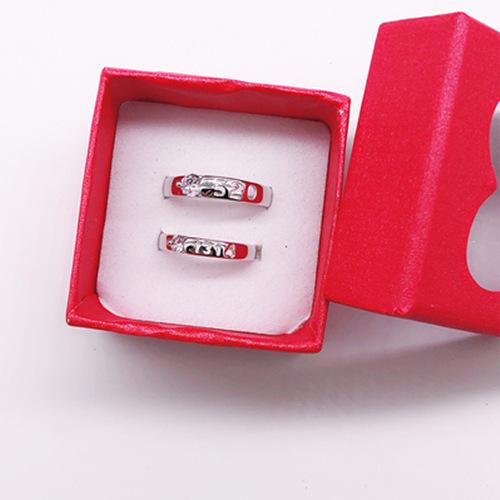 Open Couple Ring Silver Wedding Qixi Festival Valentine's Day Ring Wedding Pair Wedding Ring Living One Generation