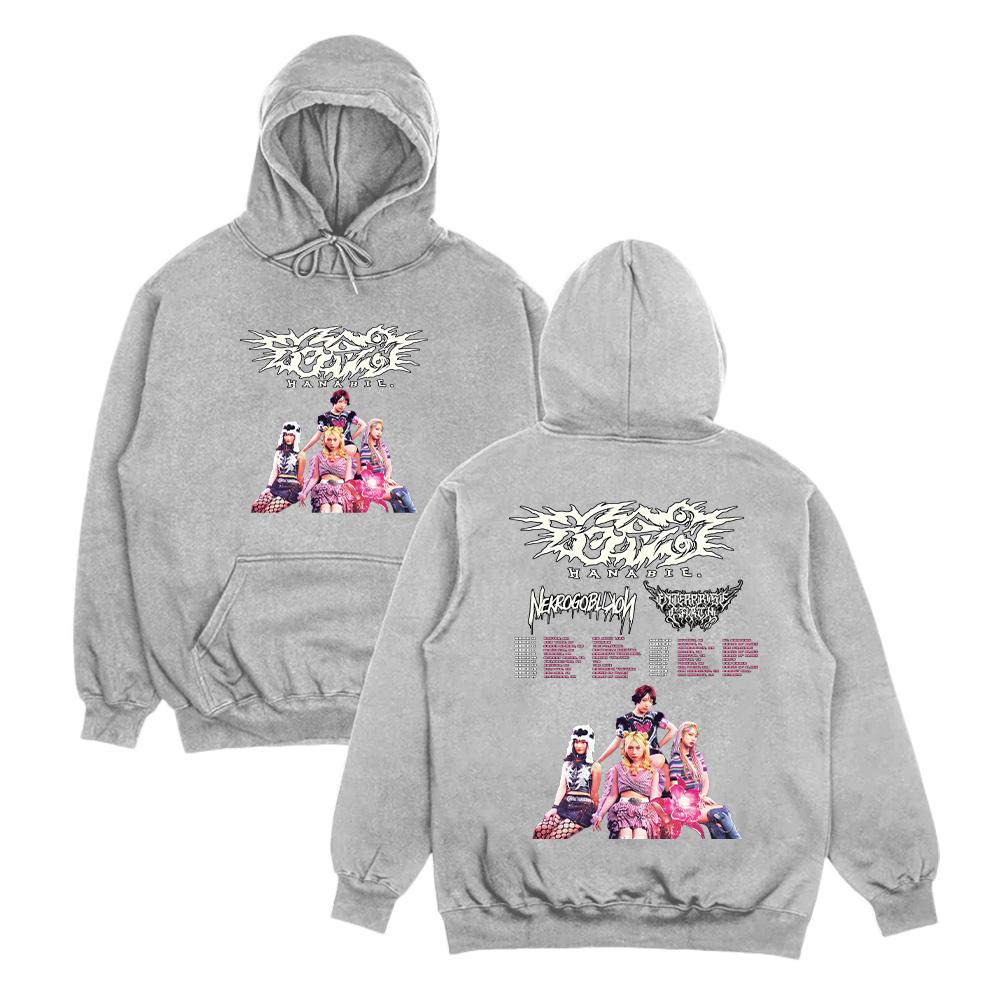 Hanabie.2026 Tour Mikiny Hanabie Dívčí skupina Metalový Merch Streetwear Pánské Dámské Retro Estetické Mikiny Ležérní Unisex Mikina