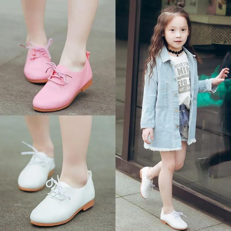 Soft Sole Kid Leather Shoe 2025 Autumn New Versatile Girl Single Shoe Lace Up Loafers Shoe Princess Shoe Mary Jane Shoe Kid Shoe