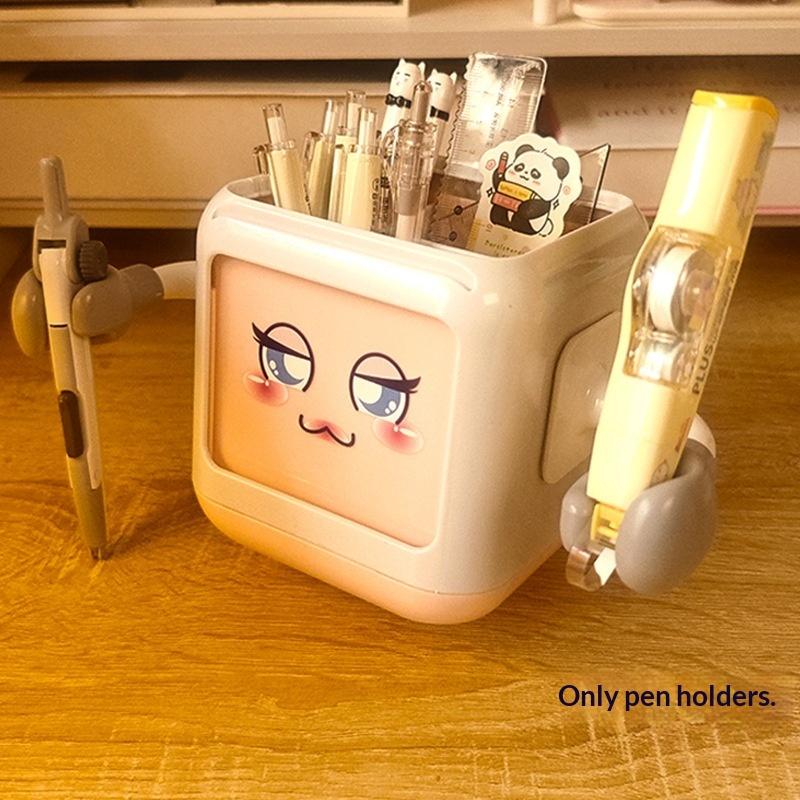 Cartoon Große Augen Stiftehalter Mit Haken Tisch Niedlich Schreibwaren Aufbewahrungsbox Stiftehalter Ständer Schüler Kinder Mädchen Schreibtischorganizer