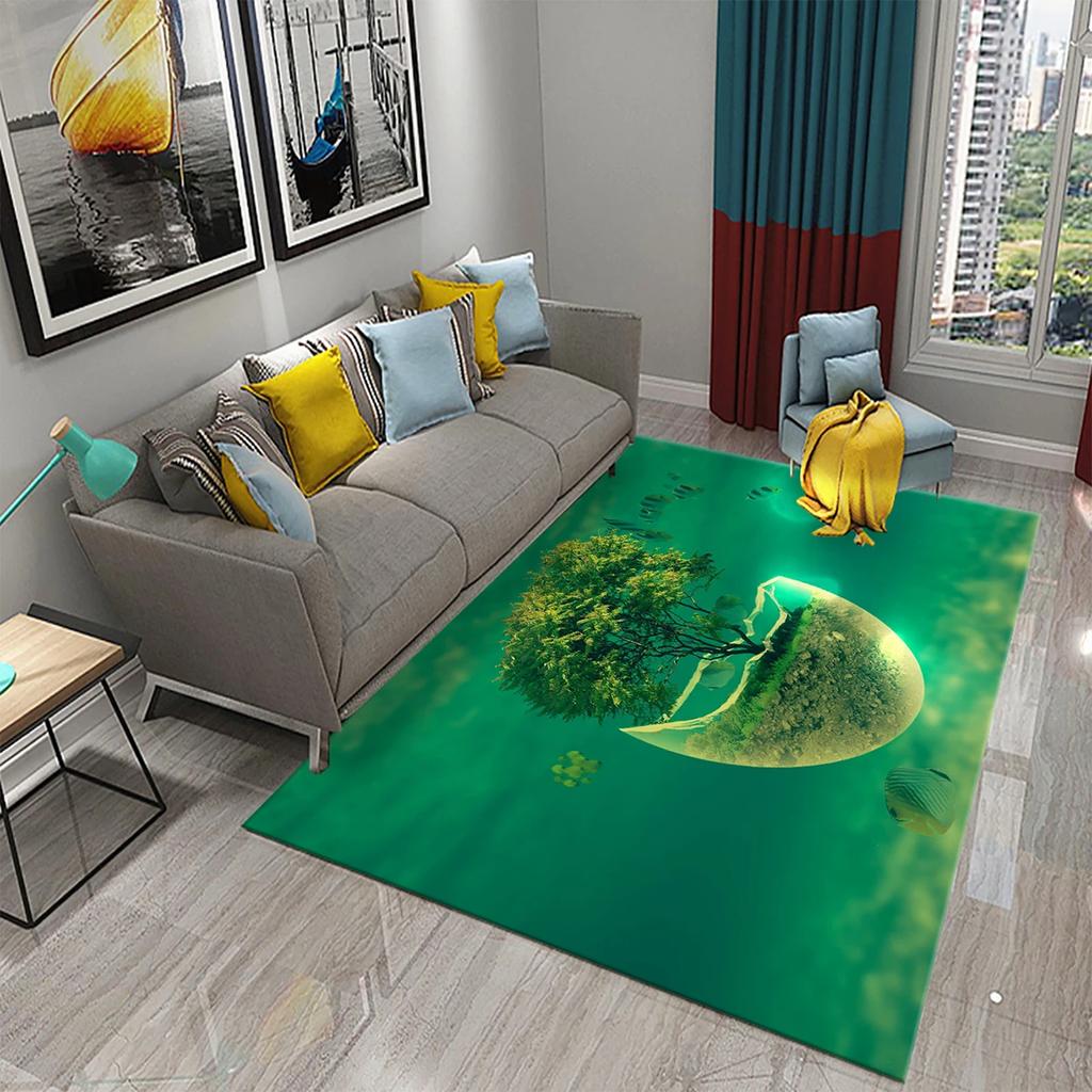 3D Colorful Abstract Tree Carpet for Kitchen Bathroom Entrance Non-Slip Carpet Living Room Balcony Bedroom Decor Floor Mat Rugs