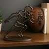 Rugby Player Statue with Round Base Plastic Athlete Table Sign Figurine Sculpture Home Office Desktop Decoration Ornament