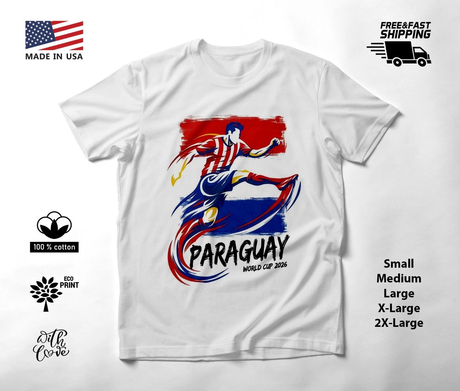 PARAGUAY - NEW World Cup 2026 Football Soccer Fans T-Shirt Tee Shirt M