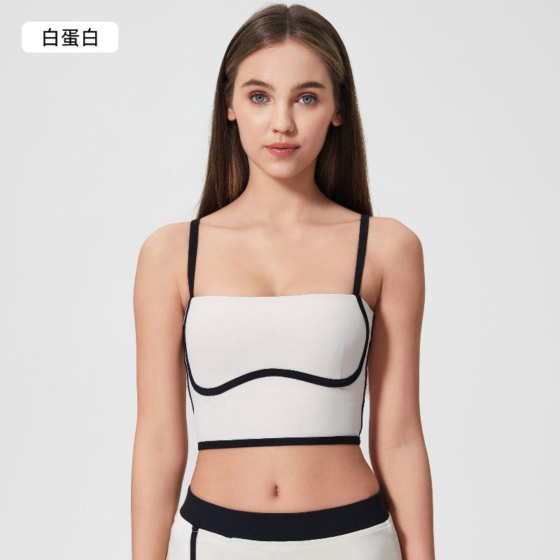 Contrasting Color Sports Tennis Skirt Yoga Suit Women's High-strength Shock-proof Vest Women's Nude Hip-lifting Fitness Nine-point Pants