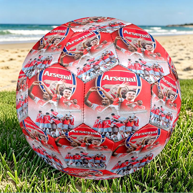Football Team F.C Print Size 5 Soccer Ball, PU Wear Resistant Football for Match Training and Daily Practice, Birthday Gift for Soccer Fans