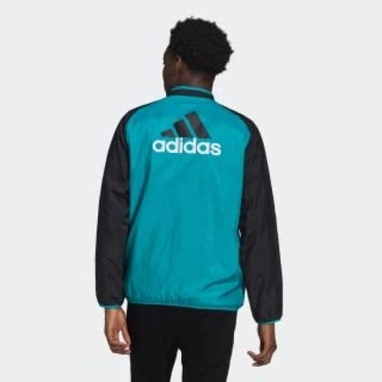 adidas Real Madrid Woven Training Size S BQ057 Mesh-Lined Jacket, (162-168cm), Black/Blast Emerald,