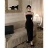 Basic Polyester Spaghetti Strap Dress With Side Slit For Summer Casual Wear