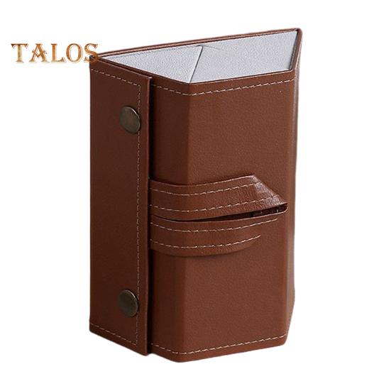 Etui na okulary podróżne składane zapięcie zatrzaskowe pętla do zawieszania wewnętrzne lusterko okulary przeciwsłoneczne organizer na biżuterię skóra wegańska ochronna torba do przechowywania