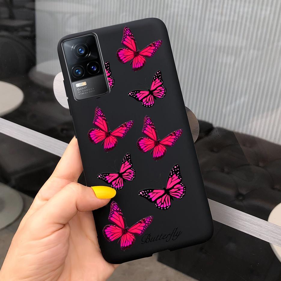 Vivo V21 Kılıfı Vivo V21e Yumuşak Silikon Sevimli Çizgi Film Çiçekli Arka Kapak Telefon Kılıfı Vivo V21 V 21 E İçin Fundas VivoV21 Çantalar Capa