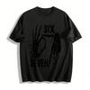 Skeleton Hand Gesture Six Seven Eight Graphic Tee Unisex Casual Top Pure Cotton T-shirt