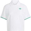 Originals Striped Loose Fit Short Sleeve Polo Shirt Women Tops White JM4734