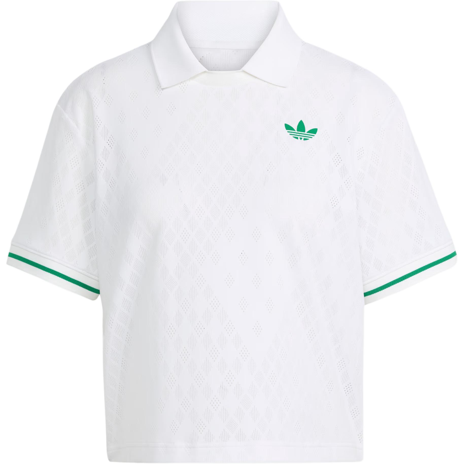 

Adidas Originals Striped Loose Fit Short Sleeve Polo Shirt Women tops White JM4734 M