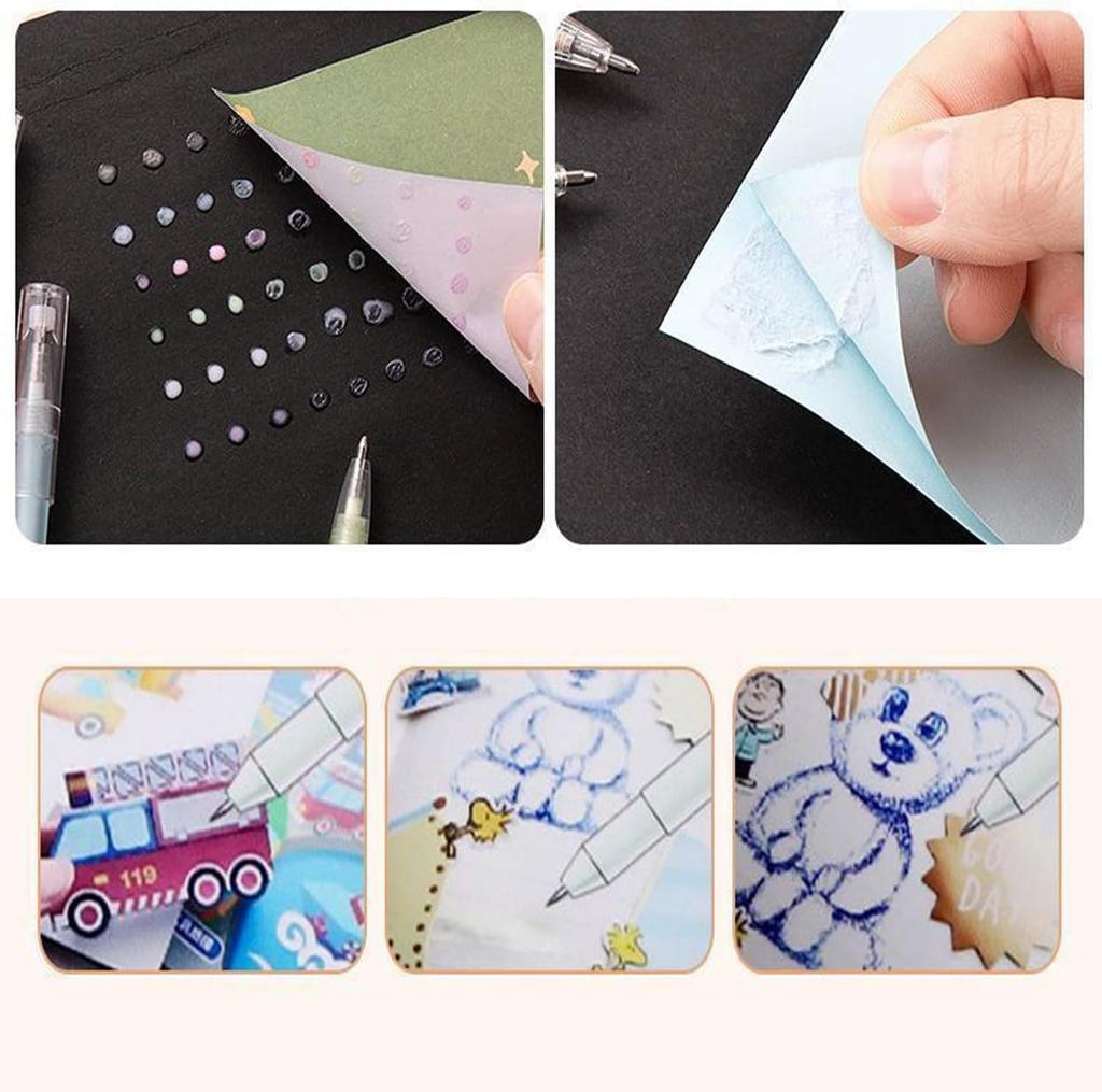 6pcs Ball Point Glue Pen with 6pcs Extra Glue Refills, Quick Drying, Kid-Friendly, Plastic, Pen, Craft, Art, School