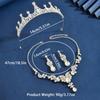 Ladies' Fashion Water Drop Luxury Crown Necklace Earrings Jewelry Set Wedding Party Festival Gift