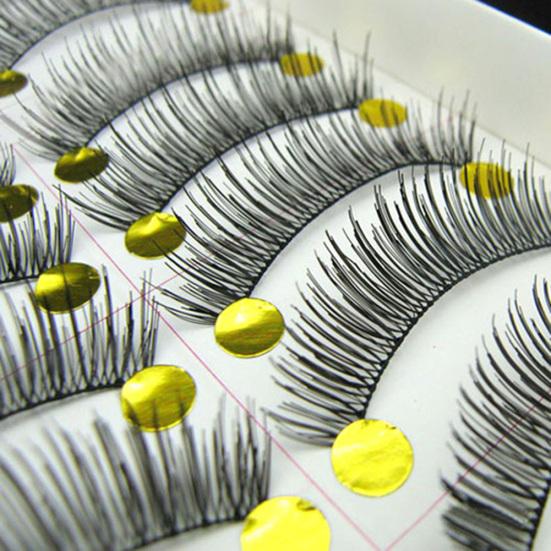 10 Paar Schwarze Lange Kreuz-Wimpern Dick Hochzeit Falsche Wimpern Party Make-up