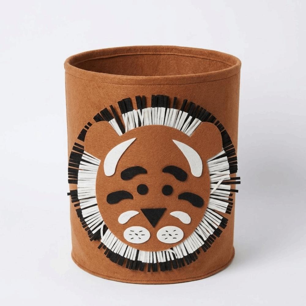 Durable Cute Cartoon Toy Storage Basket Felt Washable Laundry Basket Toy Storage Box Home Organizer
