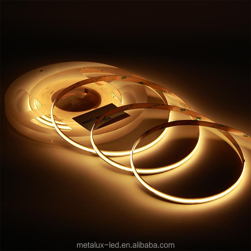 Smart Dual Voltage Dual CCT COB Strip 608LEDs 12V 24V Compatible Tunable White 2700K 6500K for Home Wall Wash Ceiling Light