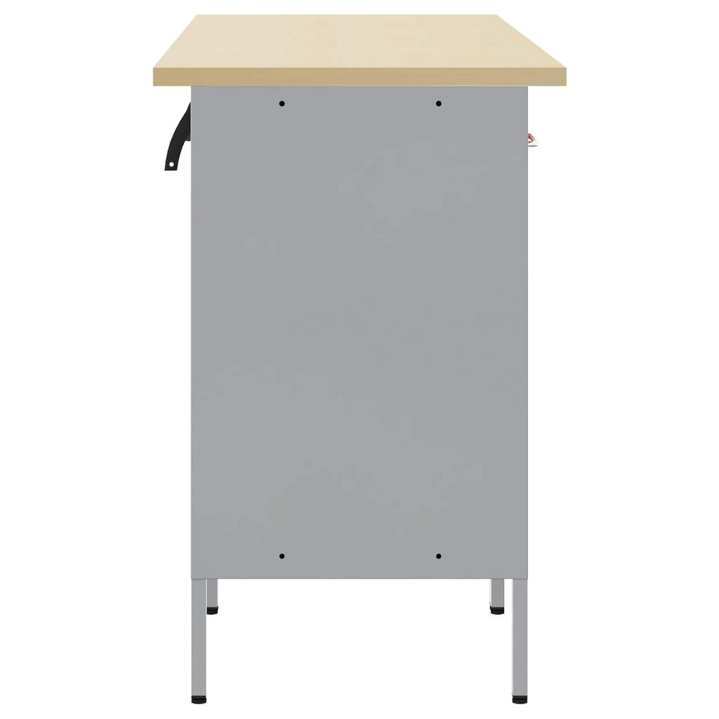Work Cabinet Set with Drawers 5 pcs Red and Grey