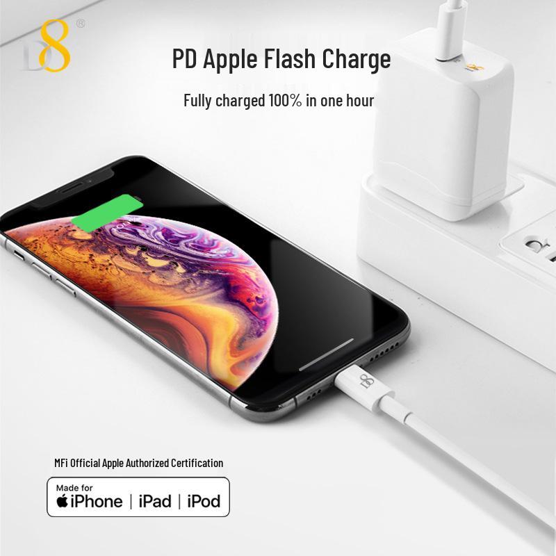 Apple-Certified D8 Type-C to Lightning Cable, PD Fast Charging, 1m, Compatible with iPhone 14/14 Pro