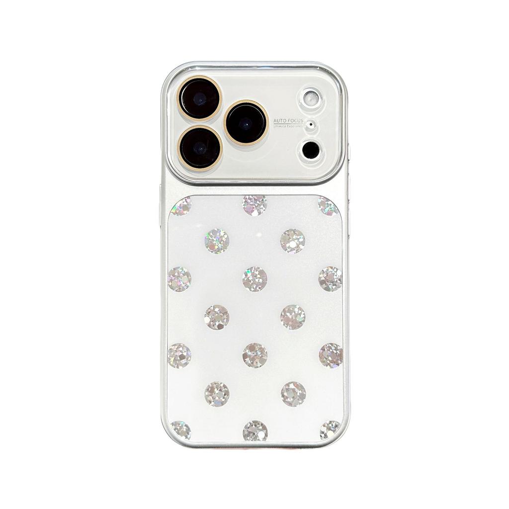The new high-value glitter powder polka dot is suitable for iPhone17Pro max mobile phone case 16 all-inclusive case 15/14.