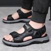 Fashion 2024 Summer Fashion Breathable Sports Men's Sandals Designer New Solid Color Soft Sole Retro Flat Base Male Shoes
