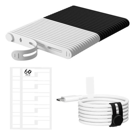 30Pcs Cable Processor Labeling Kit Waterproof Ties with Tag Stickers Lightweight Cord Organizers Travel Cable Tie Kit
