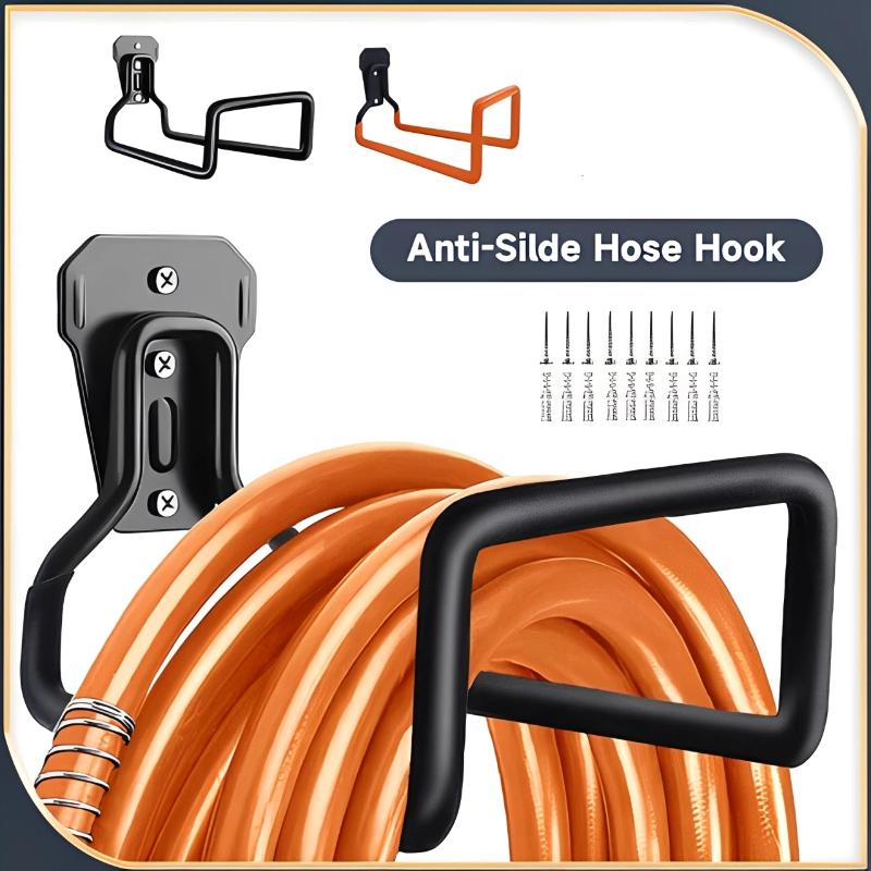 Garden Hose Rack Garage Hooks With Anti-Slip Coating Wall Mount Storage Organizer Wall-Mounted Hose Hanger