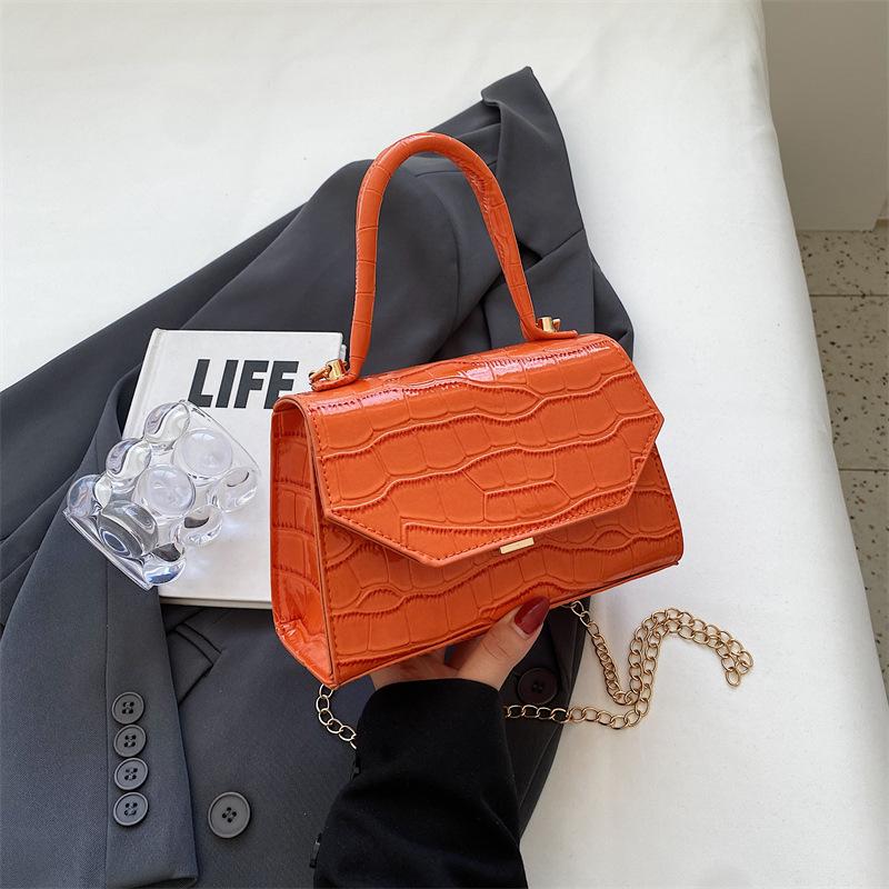 

Особистий тренд, текстура, літературна сумка, жіноча осінь 2024, нова корейська версія, модний ланцюжок через плече, квадрат, квадрат помаранчевий