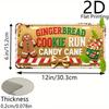 2D Flat, 1pc Vintage Aluminum Sign, Decorative Plaque and Ornament, Gingerbread for Man Cookie Parkour Candy Cane
