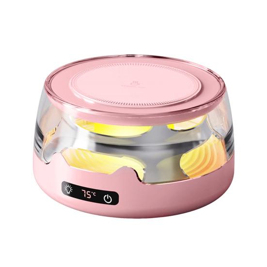 

Підігрівач для кавової чашки з регульованою температурою, підставка з навколишнім світлом, портативний підігрівач для напоїв, автоматичне вимкнення, протиковзка основа, підставка-підігрівач для чашки US Plug рожевий