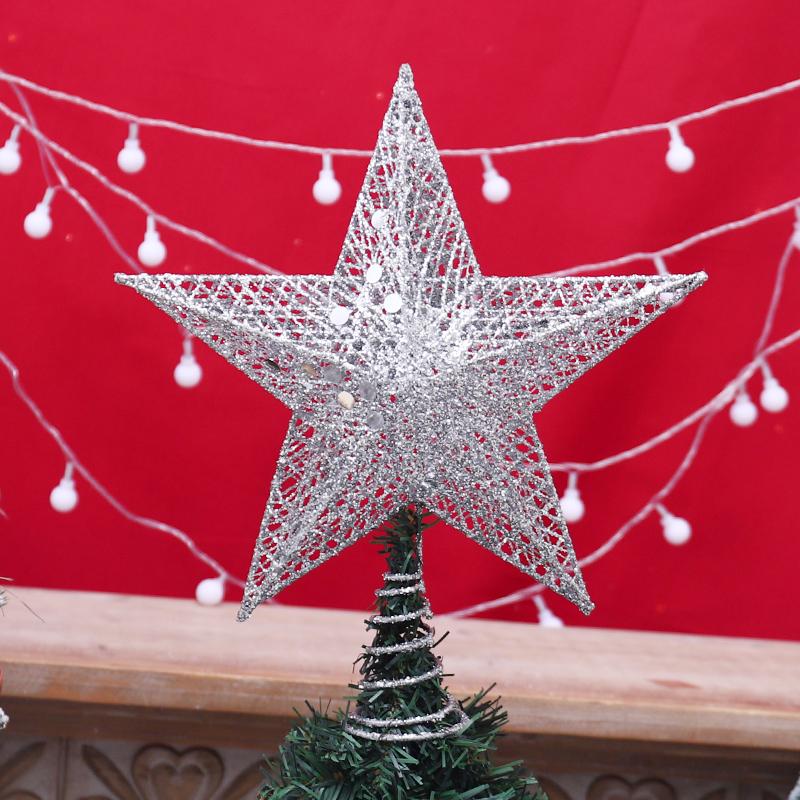 Glitter Christmas Tree Topper Star Sliver Gold Xmas Tree Ornaments Top Decor Christmas New Year Navidad Noel Natal Decor 2026 7