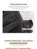 Women's High-Waisted Black and Gray Retro Plaid Wide-Leg Pants - Autumn/Winter 2024 Korean Style Slimming Casual Wear