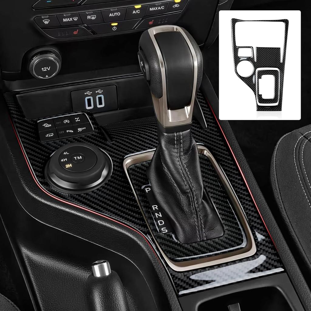 Car Carbon Fiber Dash Center Control Panel Cover Trim Interior for Ford Ranger      XLT Lariat XL Accessories