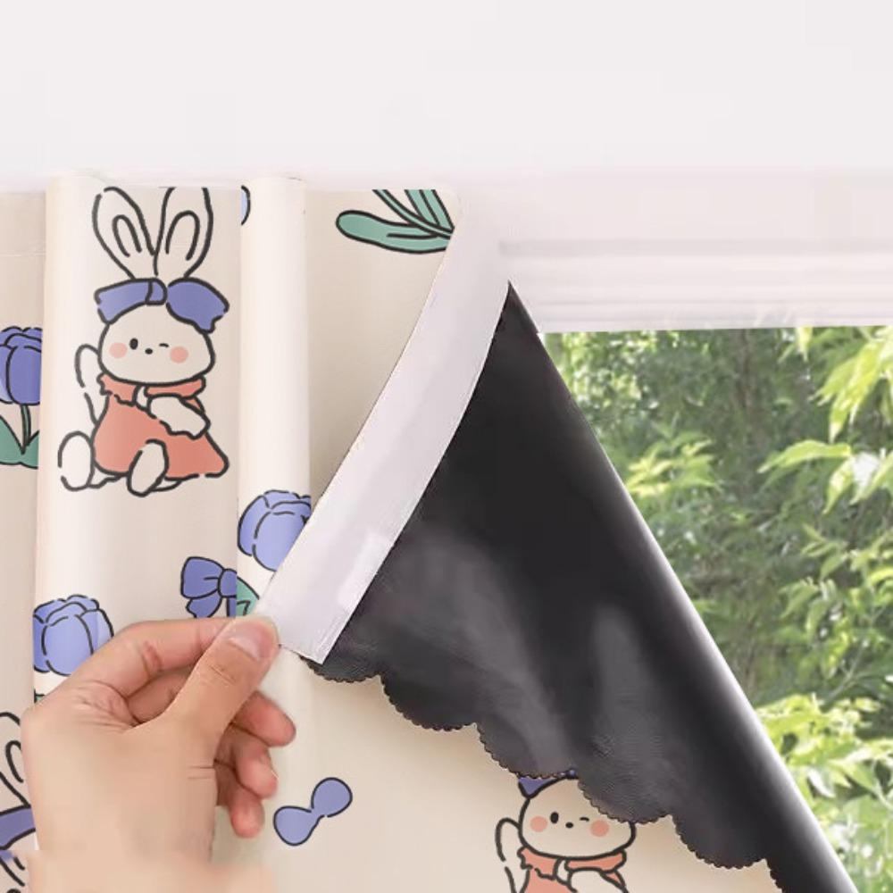 Thickened Blackout Curtains Waterproof Blackout Drapes Cute No-Drill Curtains Balcony 35.43x47.24 in-Style A