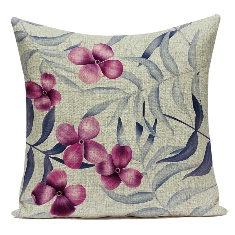 Polyester Tropical Plant Monstera Palm Leaf Cushion Cover Pillow Cover For Home Chair Sofa Decorative Throw Pillowcase