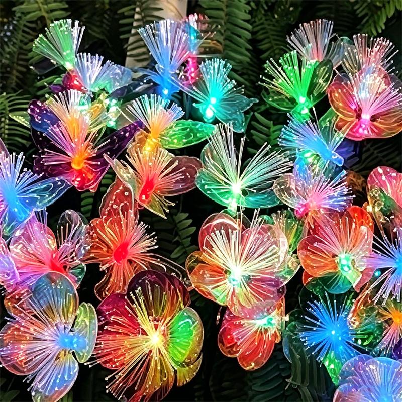 

8/12/16 Head LED Solar Fiber Optic Butterfly & Petal Lights, 2 Modes Outdoor Idea Landscape Lighting For Garden,Pathways, Lawn, Patio,Yard 2PC 6 Butterfly & 2 Petal різнокольоровий