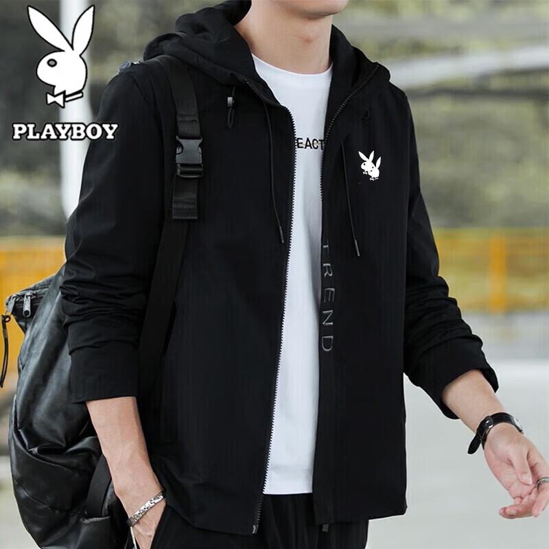 PLAYBOY Men's American Style Hooded Casual Jacket