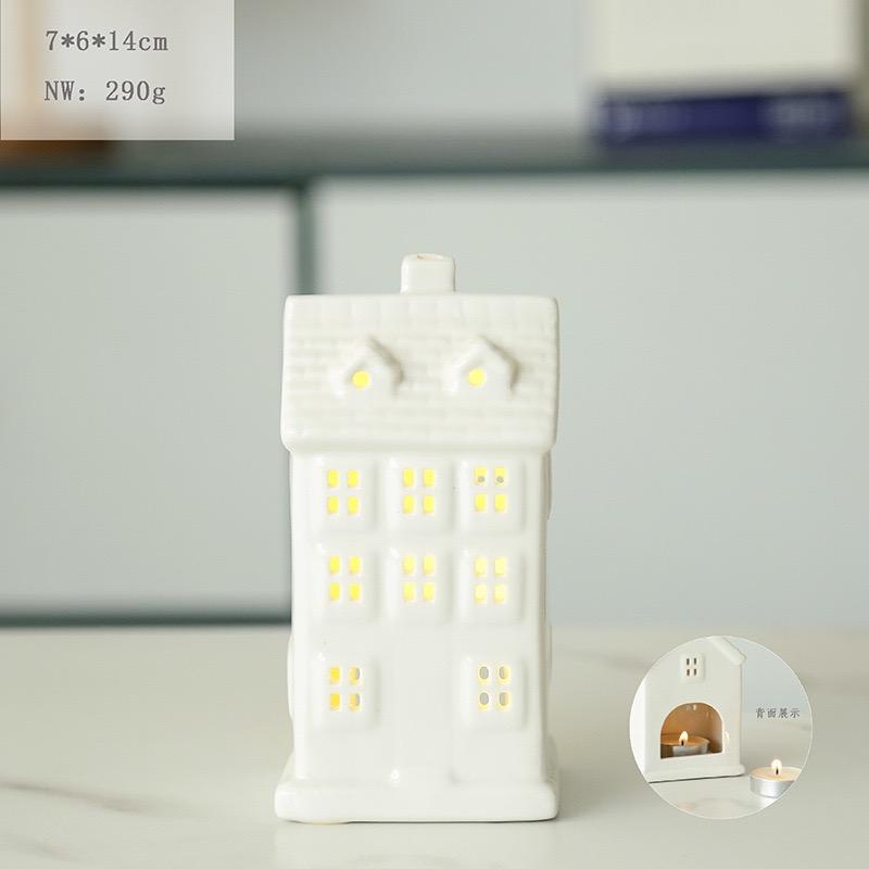 Ceramic House Candle Holder, Nordic Creative Candlestick for Home, Dinner & Wedding Table Decor