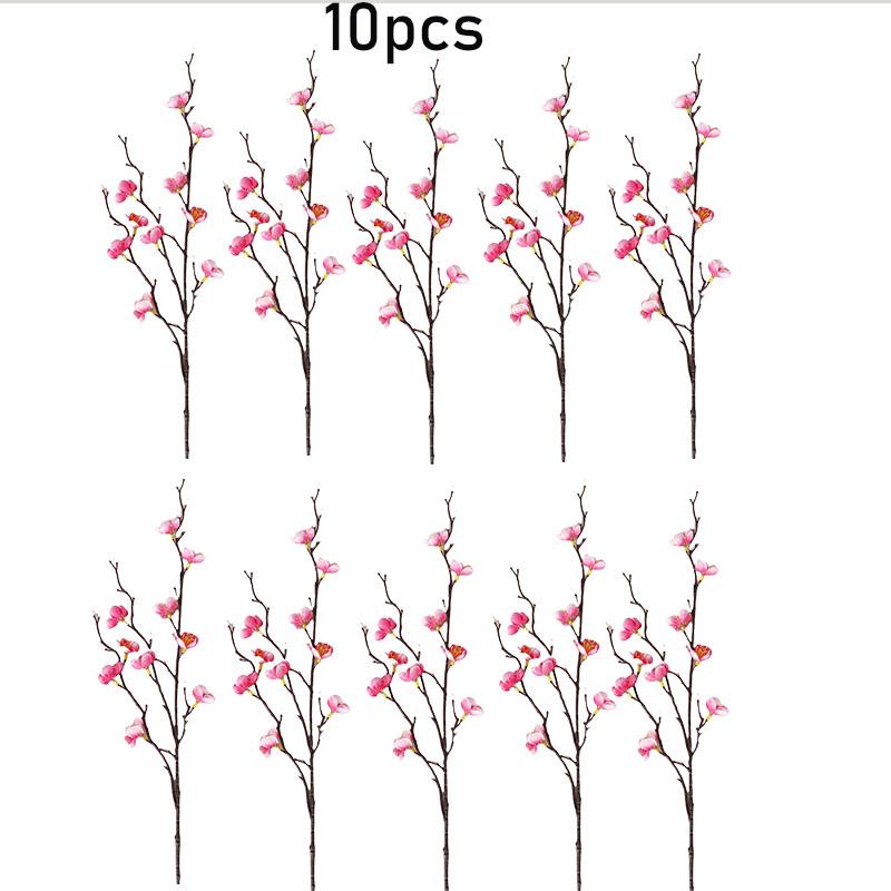 

56 см в длину 10 шт./лот новогодние украшения искусственные цветы пластиковая шелковая ткань консервированные сливовые цветущие столбы искусственные свадебные сливовые цветки