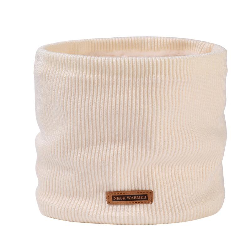 Winter Men's Knitted Scarf Warm Scarf Outdoor Cold Riding Velvet Women's Thickened Neck Cover Solid Color Versatile