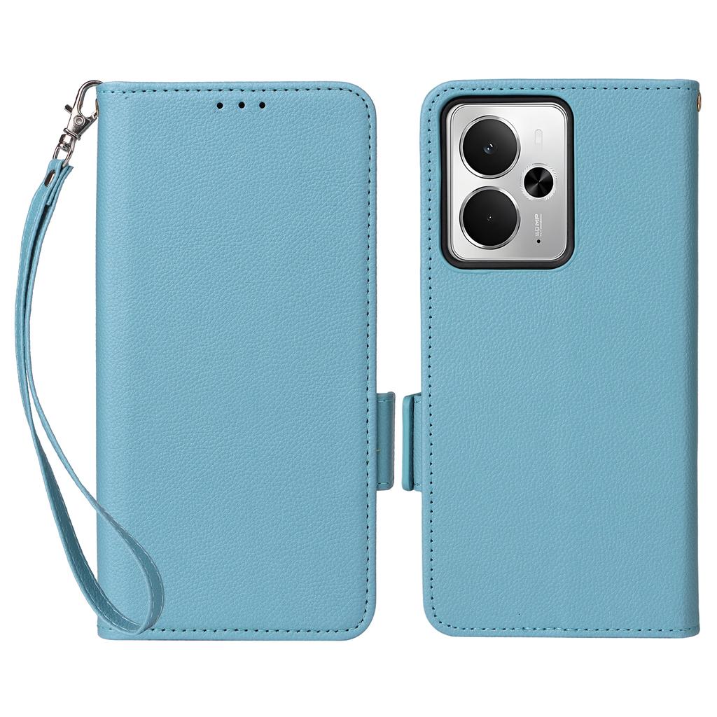For Realme 14T 5G/14 5G Case with Wrist Strap Litchi Texture PU Leather Wallet Phone Cover