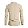 Men's Casual And Fashionable Cotton And Linen Solid Color Round-neck Long-sleeved