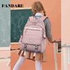 FANDARE Women's Backpack with Cute Decorations, Large Capacity, A4 Size, Student Backpack, Lightweight, Waterproof, Multifunctional, Anti-Theft,