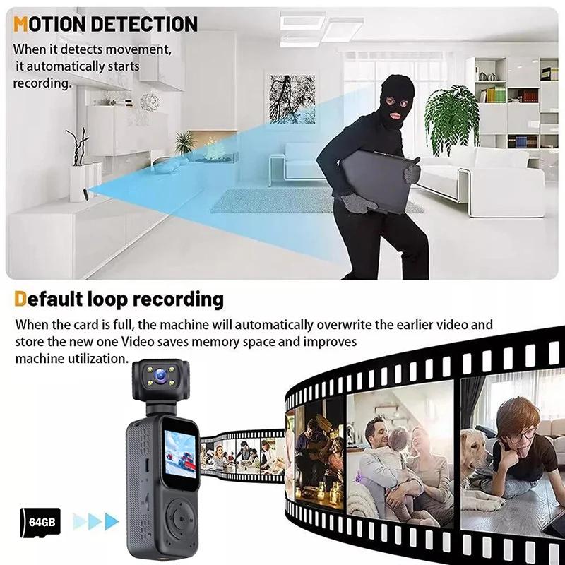 WIFI Control 2K Handheld Sports Camera 270° Rotatable Video Recorder Night Vision Function Suitable for Outdoor Cycling, etc