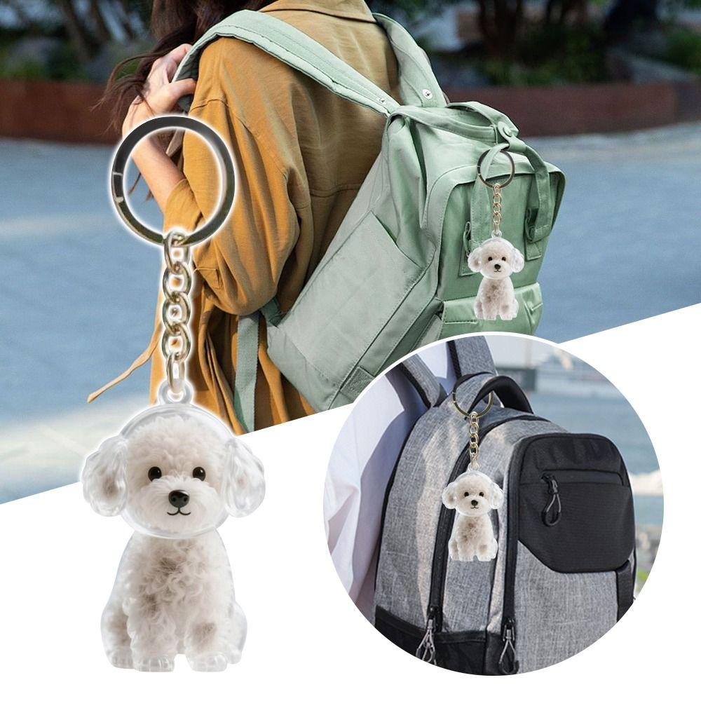 Fur Storage Capsule Portable Souvenirs Keychain Dog Shape Keychain  Memorial Souvenirs