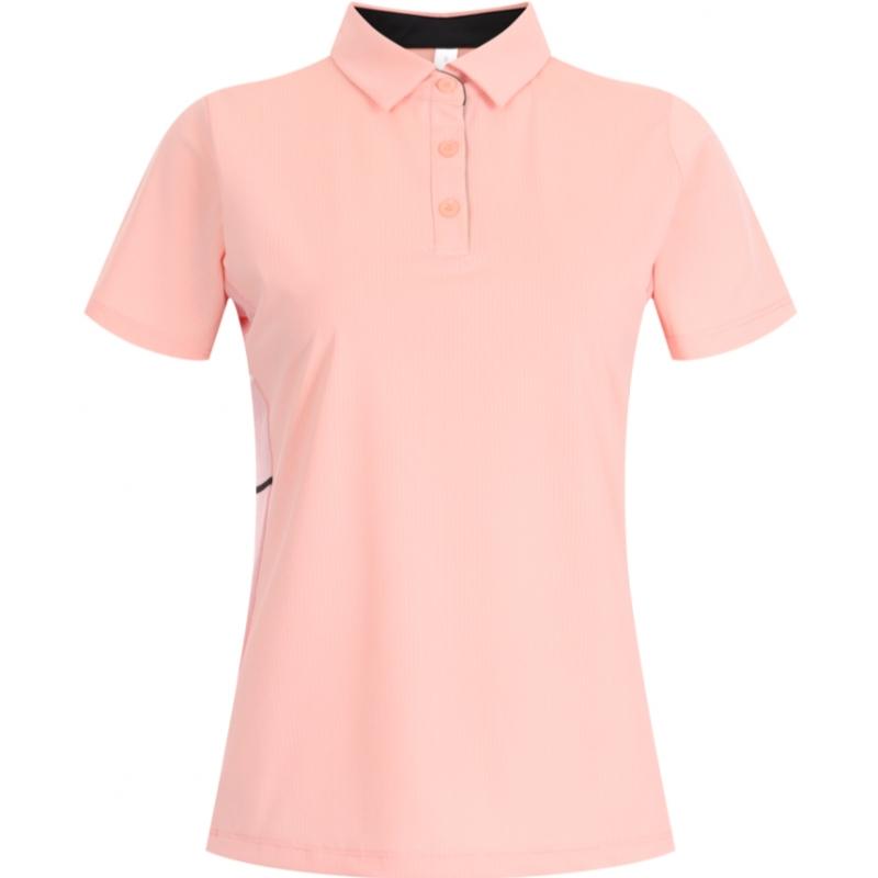 Shop  Women Premium Golf Collar Neck Side Color Spandex ShorT Sleeve T shirT Lb 